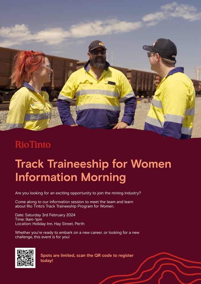 Rio Tinto Presents: Track Traineeship for Women Information Morning ...