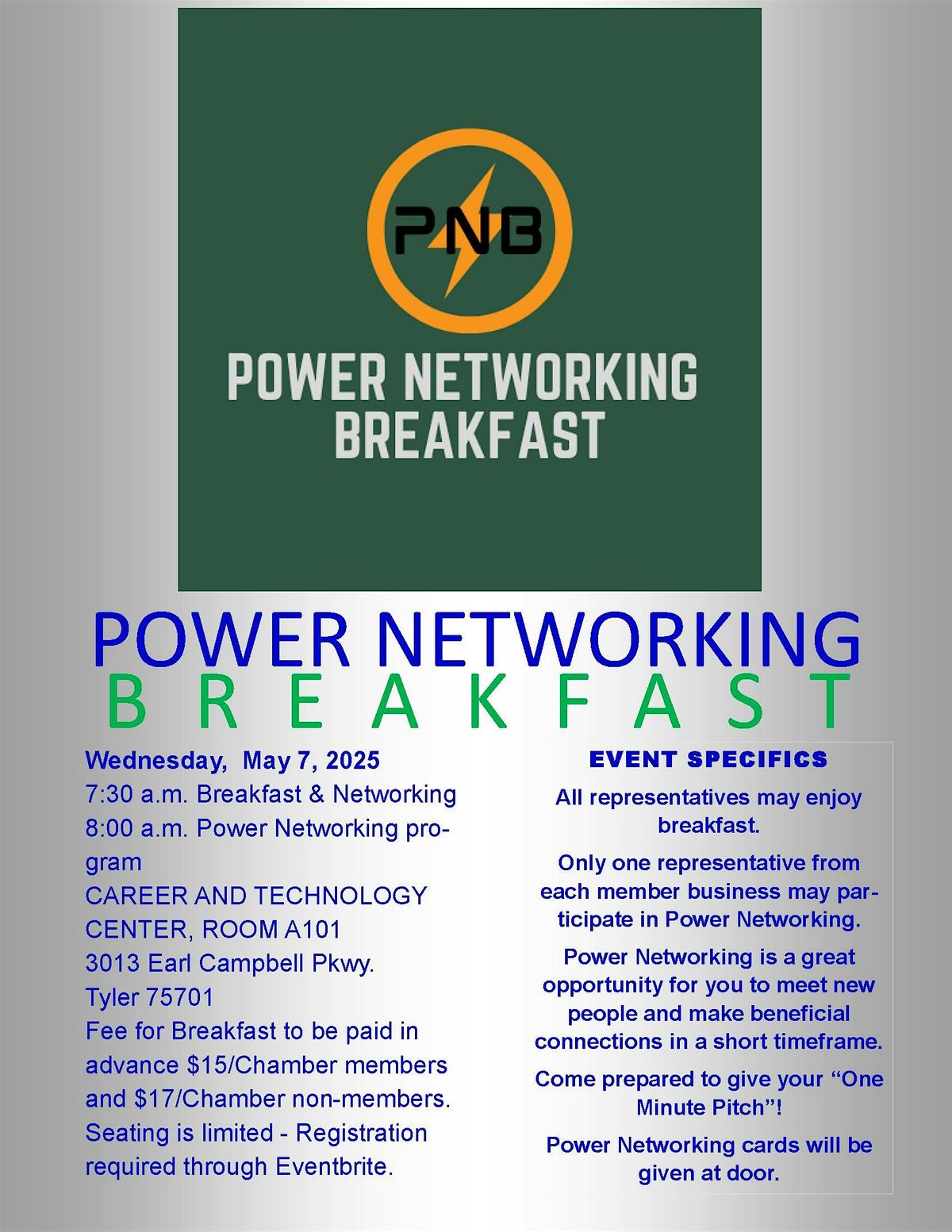 Power Networking Breakfast - Wednesday, November 12, 2025, 12 November | Event in Tyler | AllEvents