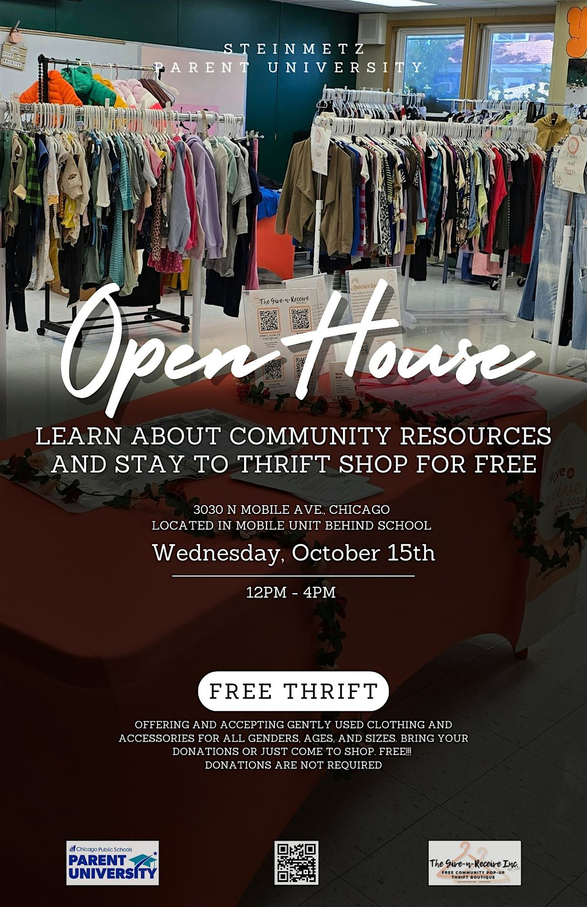 FREE Community Pop-up Thrift Boutique at the Parent University Open House!, 15 October | Event in Chicago