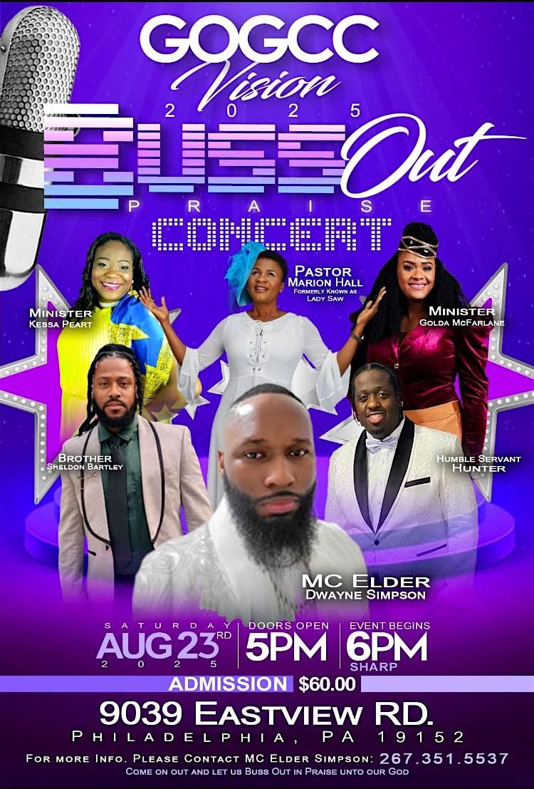 GOGCC VISION 2025 BUSS OUT PRAISE CONCERT, 23 August | Event in Philadelphia | AllEvents