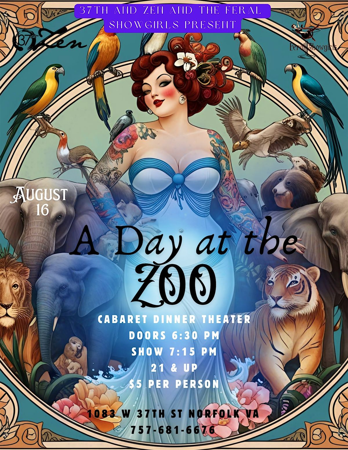 Cabaret Dinner Theater: A Day at the Zoo Edition!, 16 August | Event in Norfolk | AllEvents