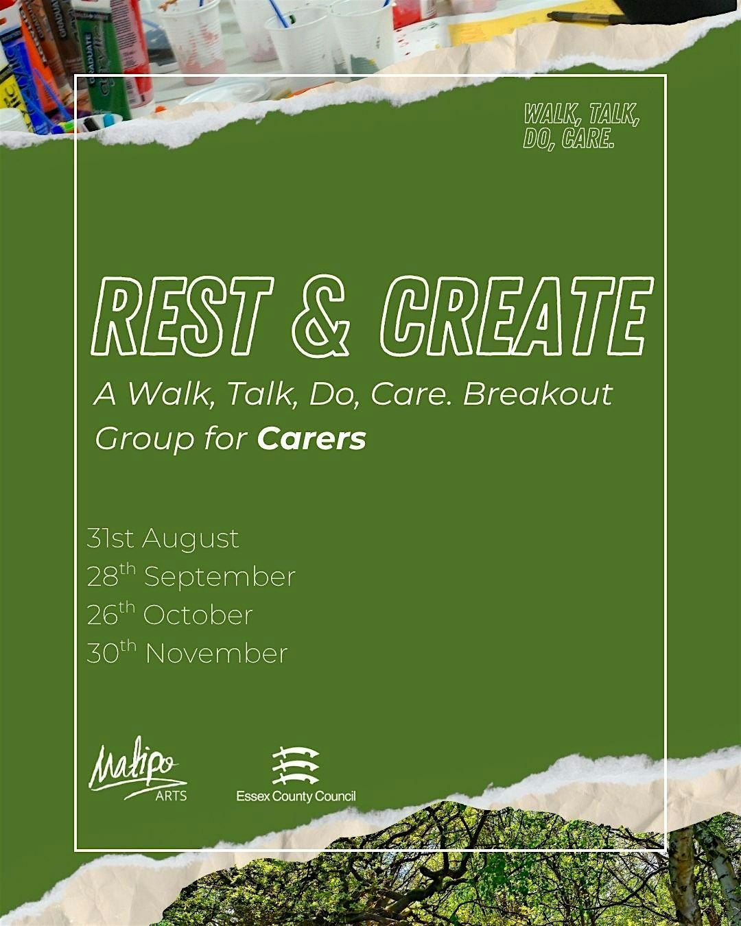 Rest & Create: for carers. A Walk, Talk, Do, Care. break out group | Event in Harlow | AllEvents