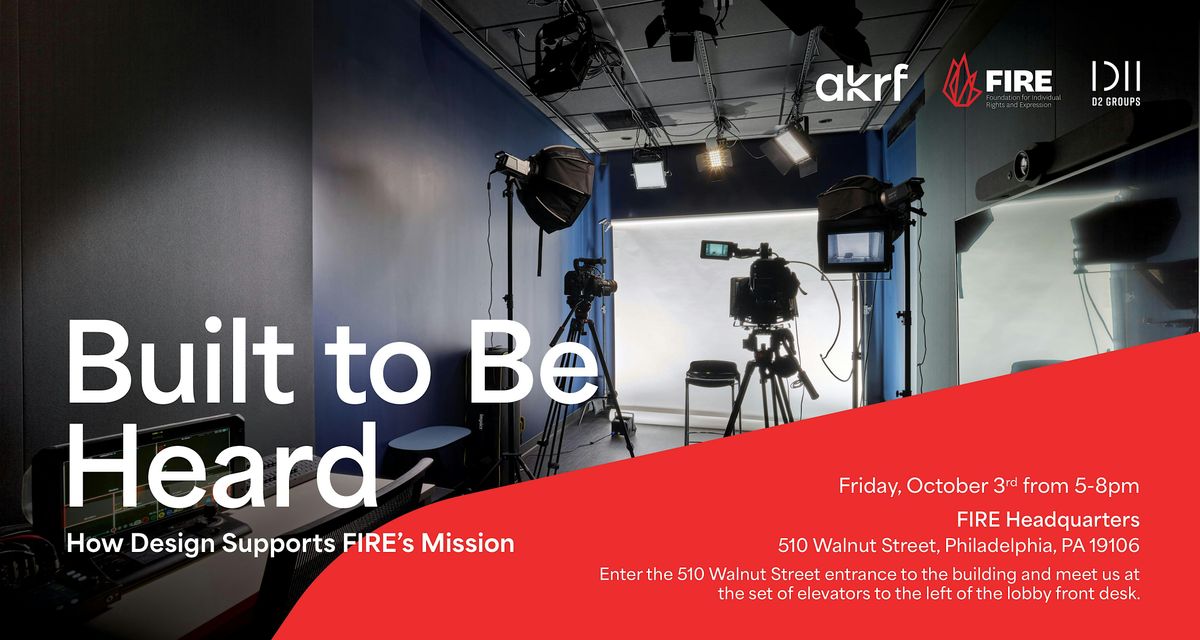 Built to be Heard: How Design Supports FIRE's Mission, 3 October | Event in Philadelphia | AllEvents