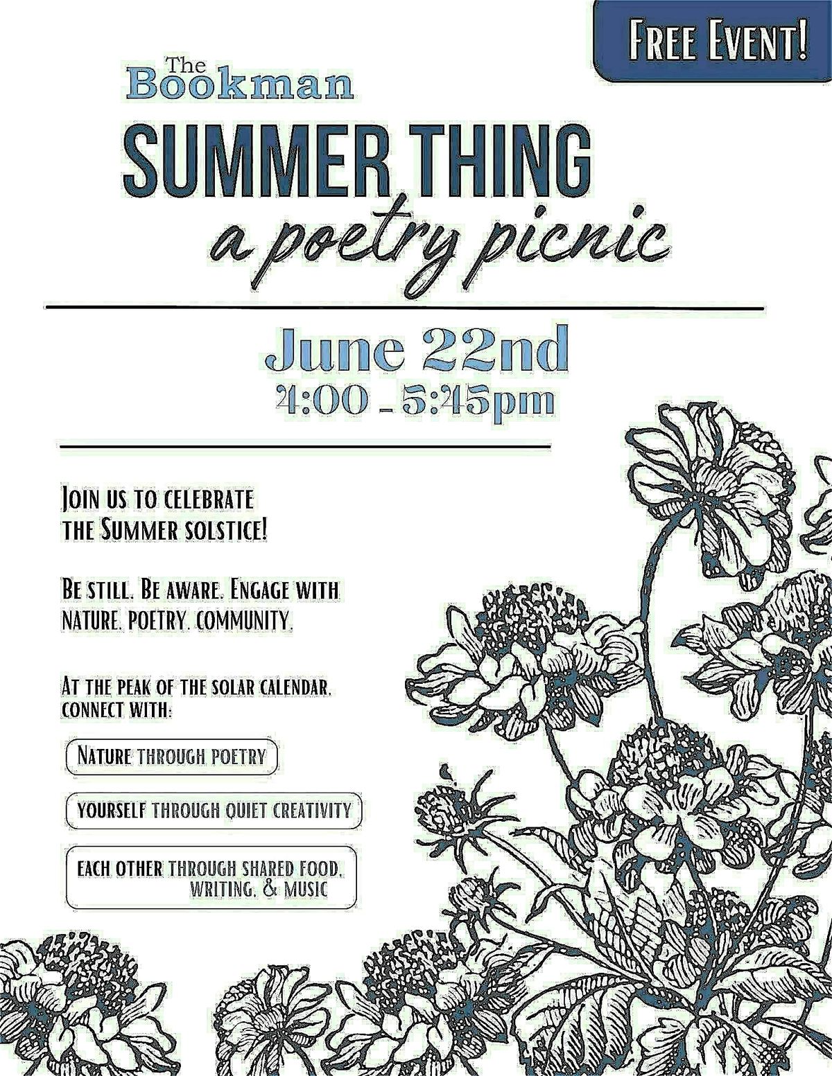 Summer Thing: A Poetry Picnic, 22 June | Event in Grand Haven | AllEvents