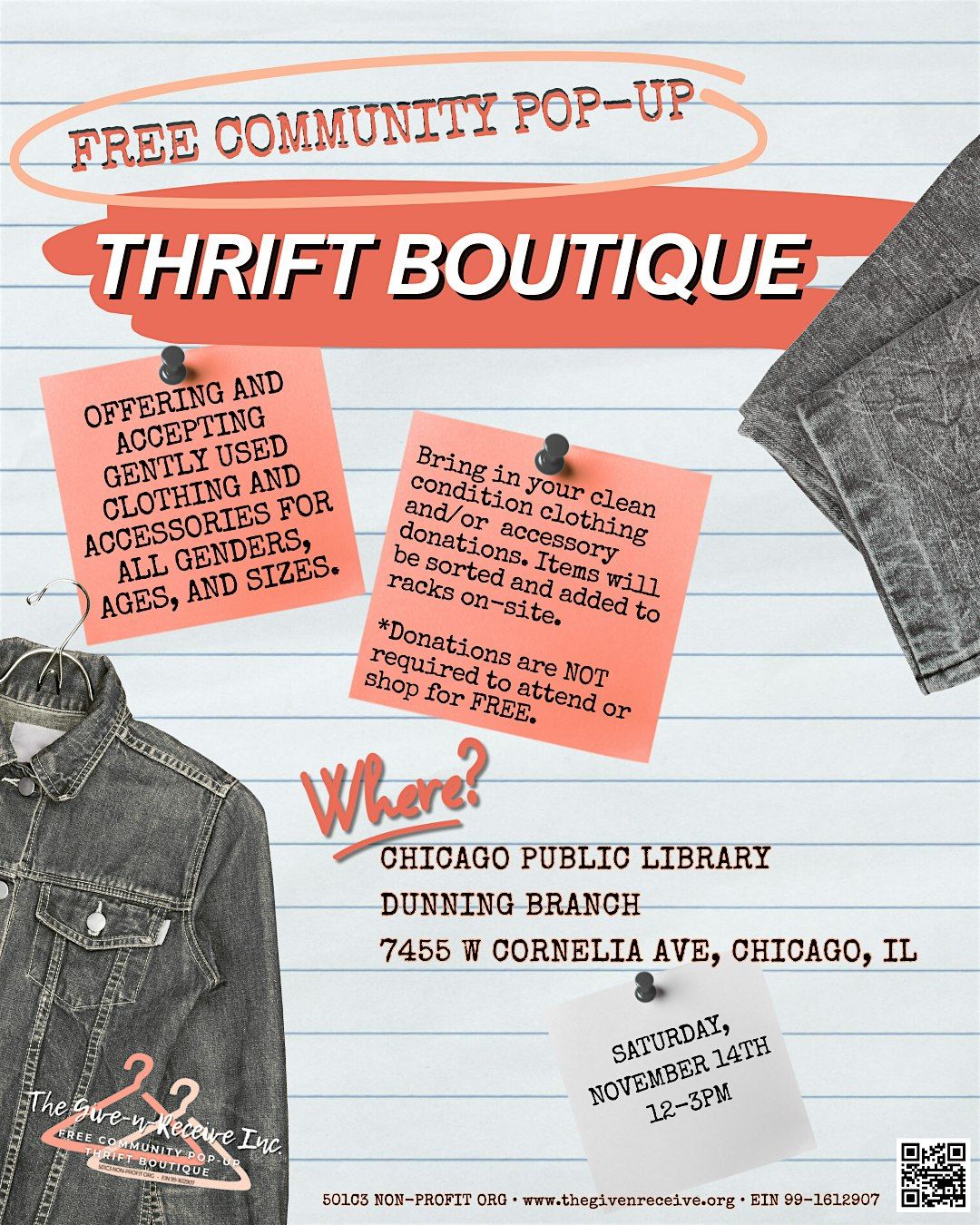 FREE Community Pop-up Thrift Boutique, 14 March | Event in Chicago | AllEvents