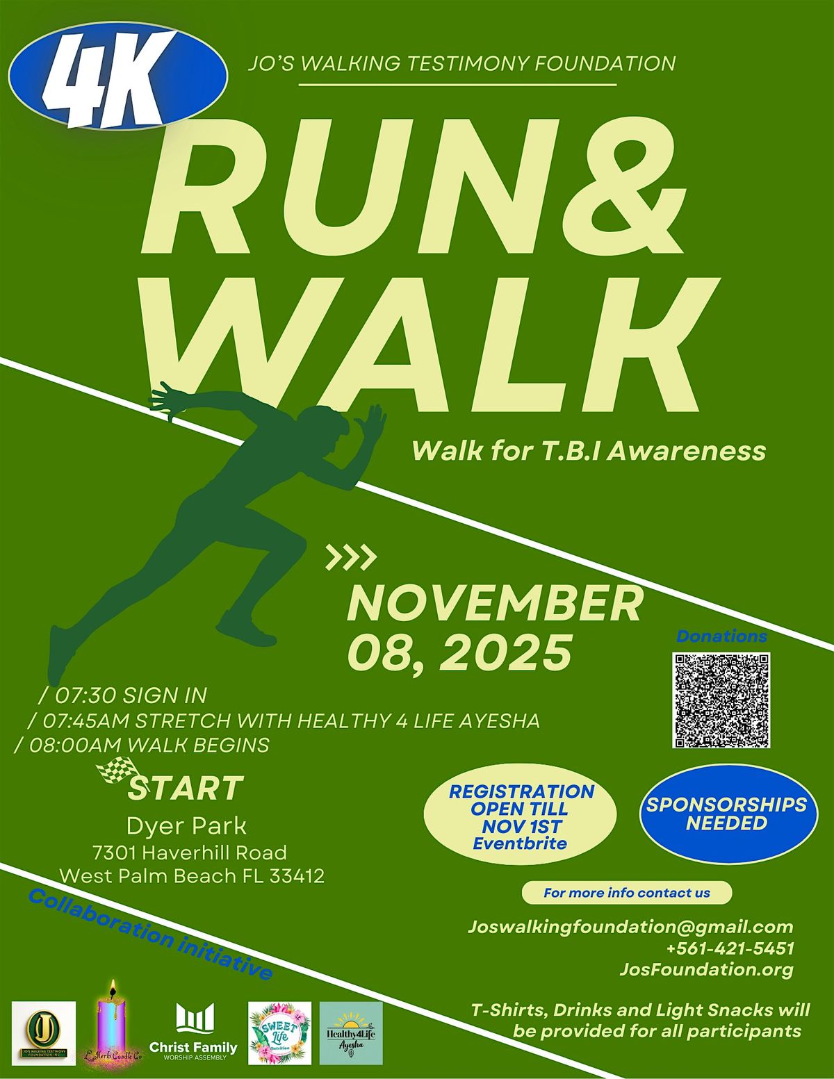 4K Run and walk for Traumatic Brain Injury awareness, 8 November | Event in West Palm Beach | AllEvents