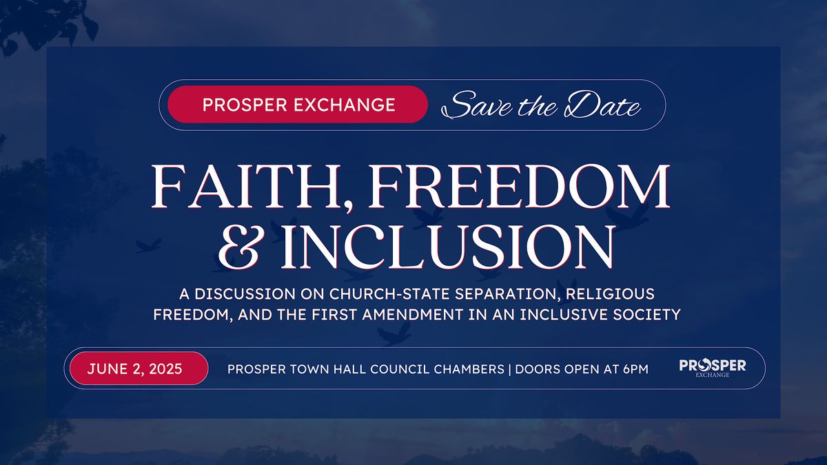 Faith, Freedom and Inclusion, 2 June | Event in Prosper | AllEvents