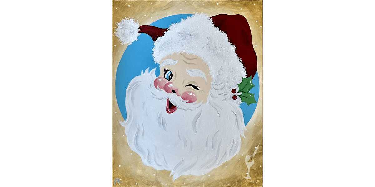 Santa Visiting and Smiling Bright - Paint and Sip in Houston | Classpop!™, 23 December | Event in Pasadena