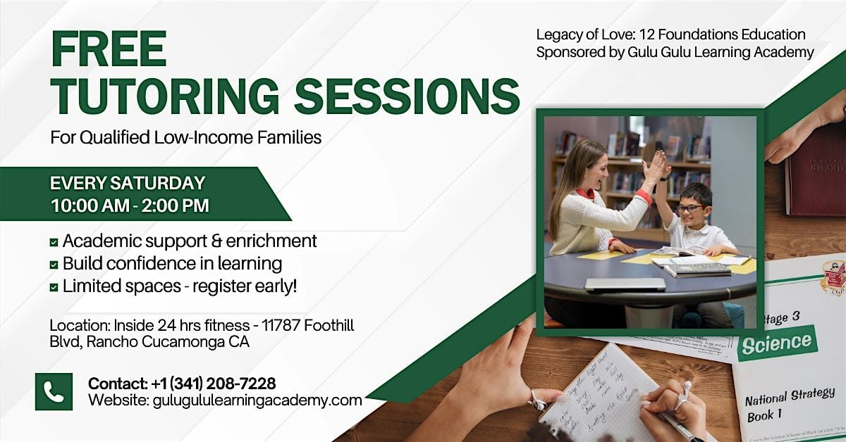 Free Tutoring Sessions | Event in Rancho Cucamonga | AllEvents