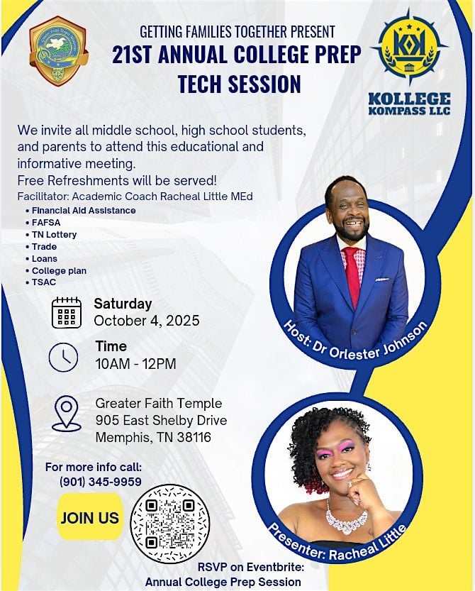 21th Annual College Prep Session, 4 October | Event in Memphis | AllEvents