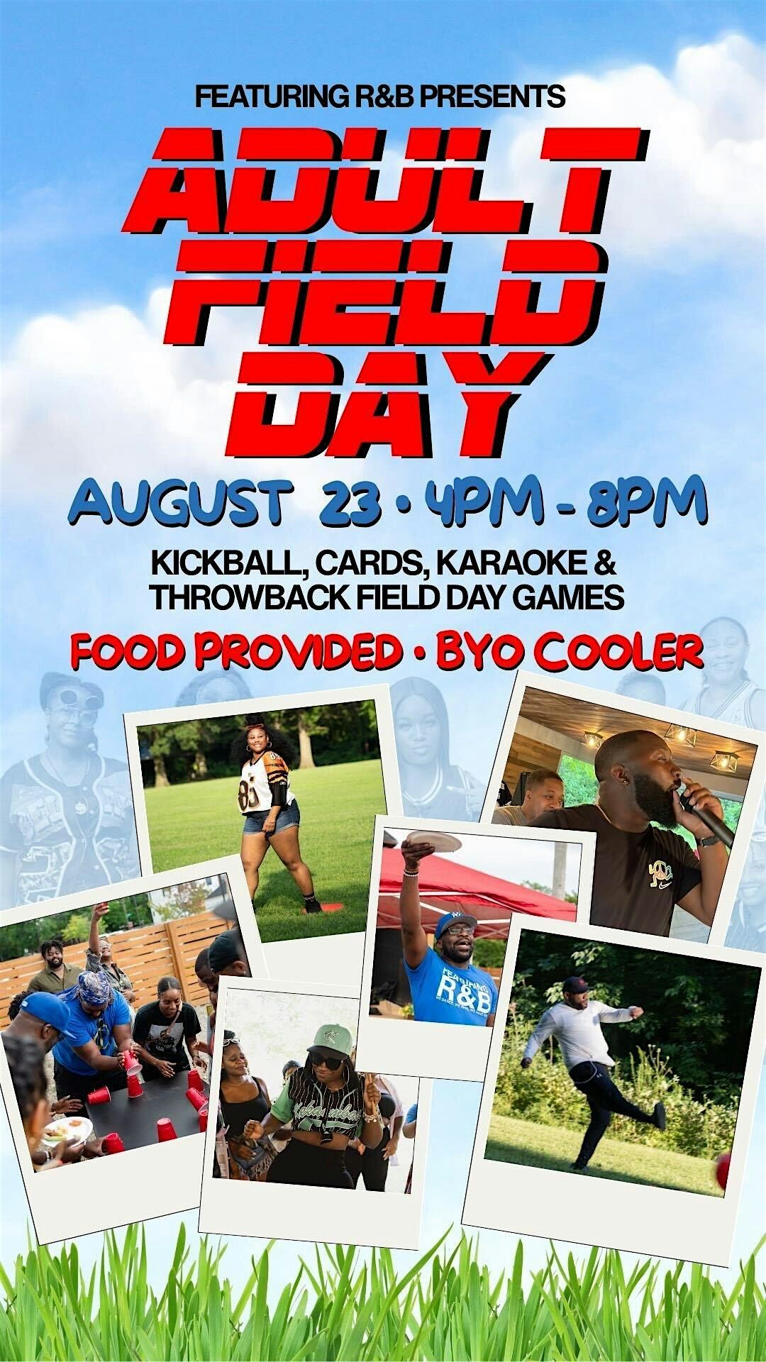 FEATURING R&B PRESENTS: ADULT FIELD DAY, 23 August | Event in Later | AllEvents