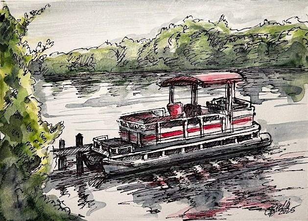 Impressionist Boat Sketch in Ink and Watercolor | Cheryl Bielli, instructor, 5 June | Event in Gloversville