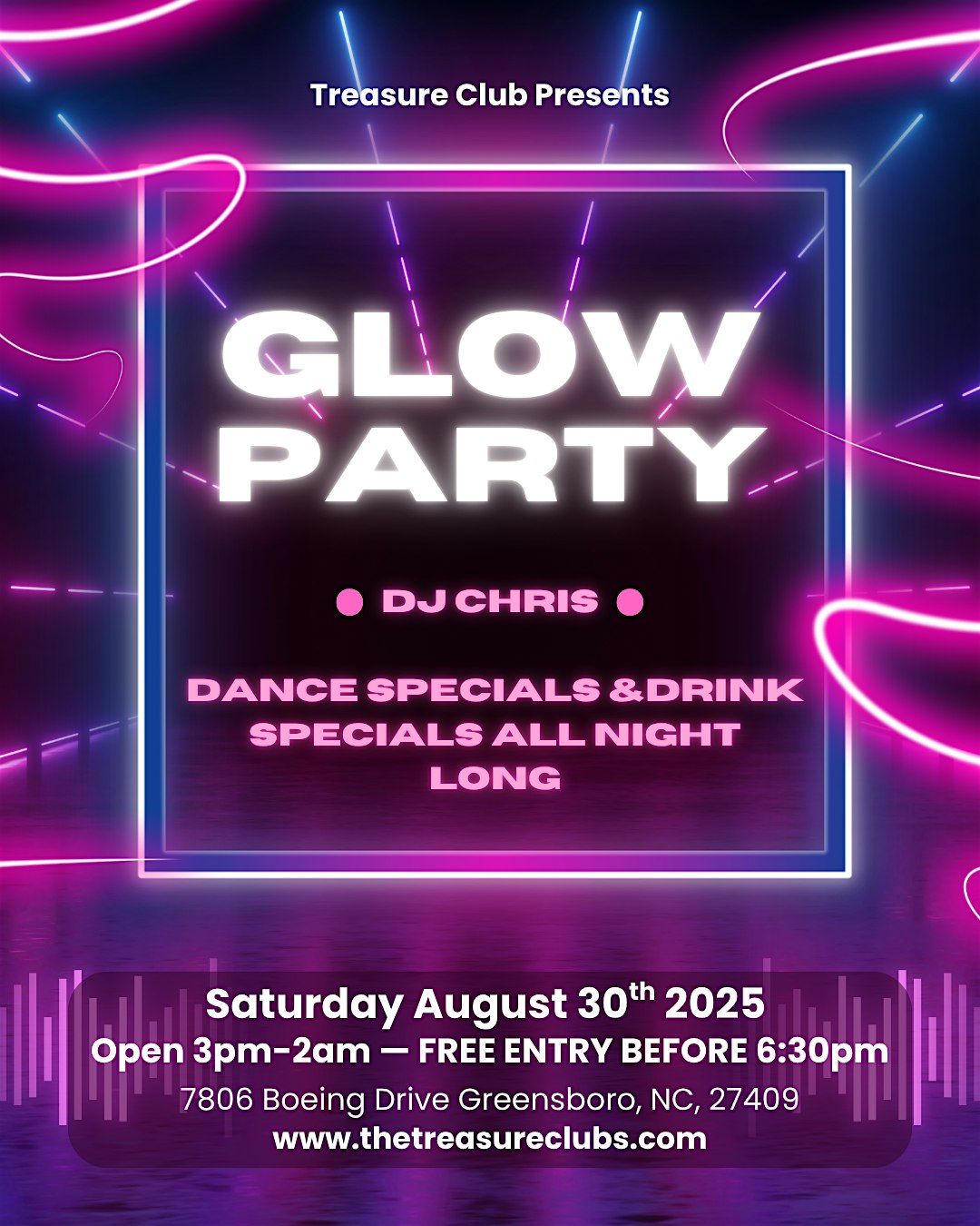 Treasure Cub Glow Night, 30 August | Event in Greensboro | AllEvents
