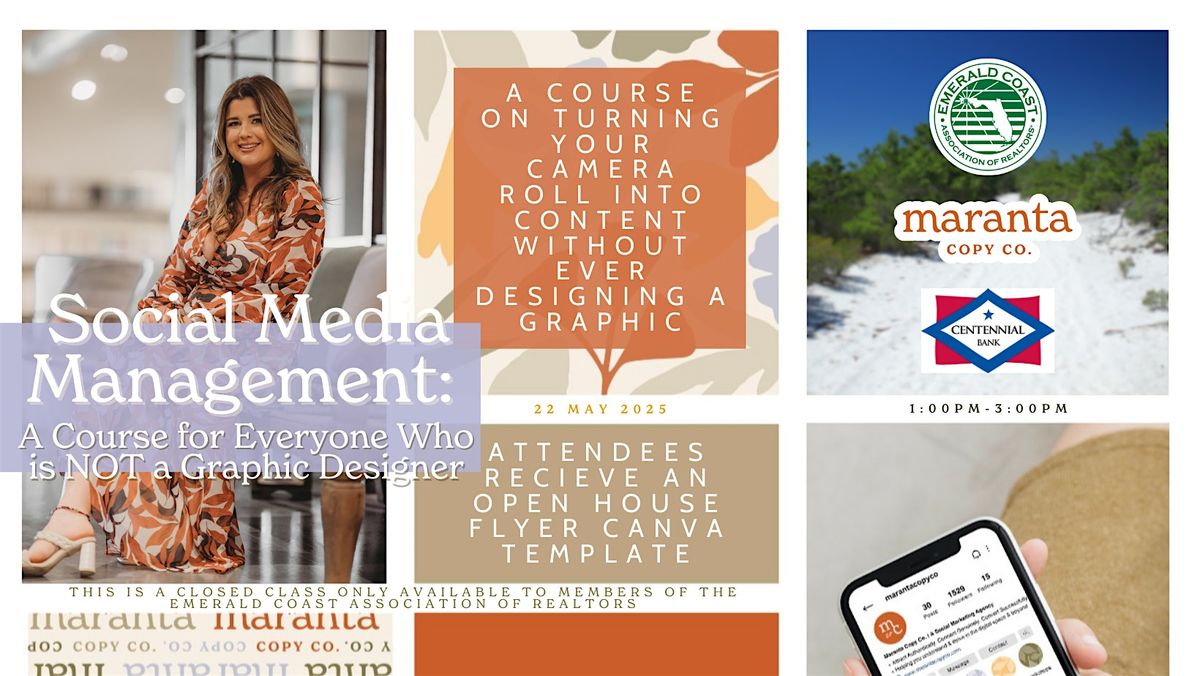 Social Media Management A Course for Everyone Who is NOT a Graphic Designer, 22 May | Event in Santa Rosa Beach