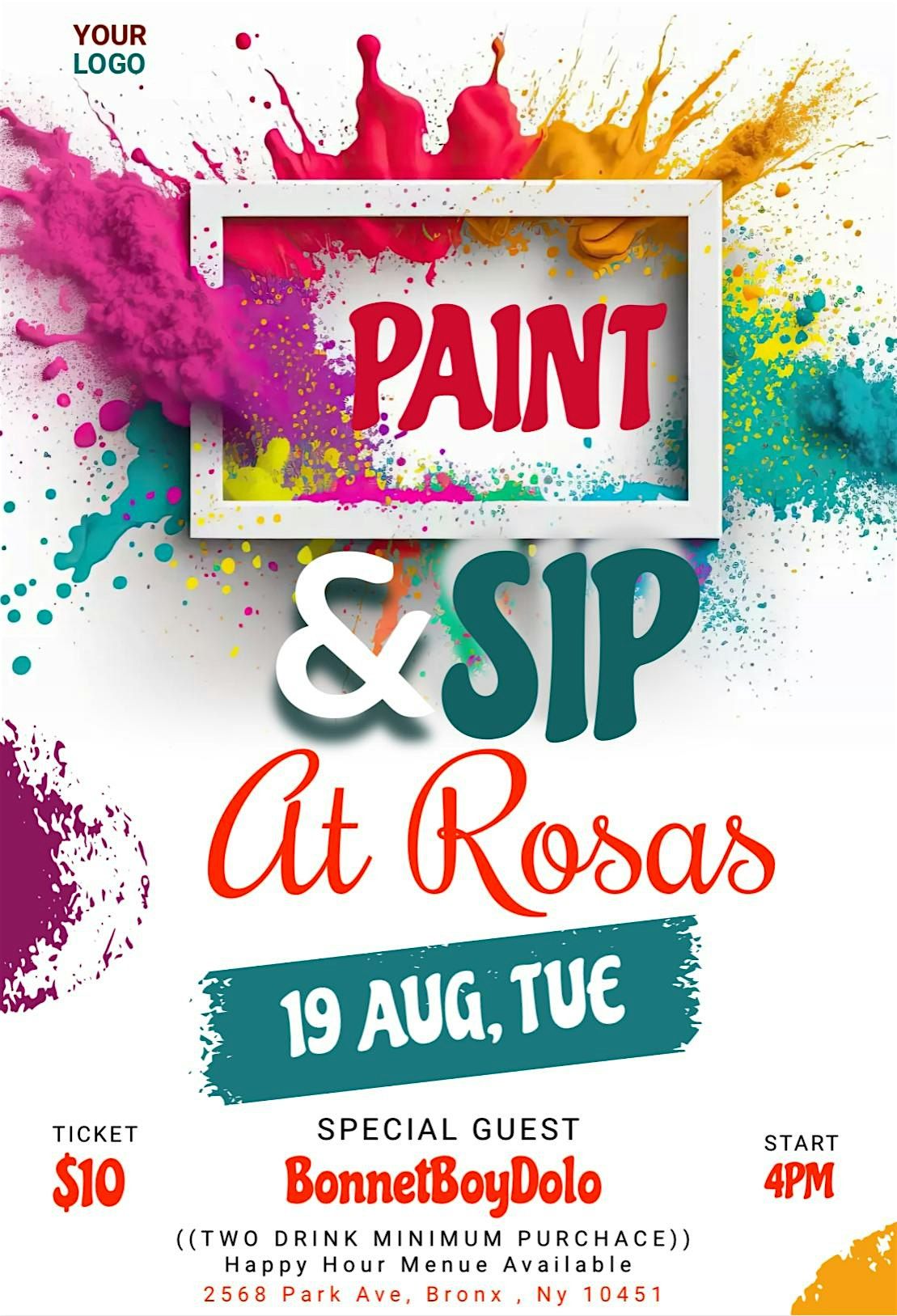 Sip & Paint Tequila Tuesdays ( Rosa’s At Park ), 19 August | Event in The Bronx | AllEvents
