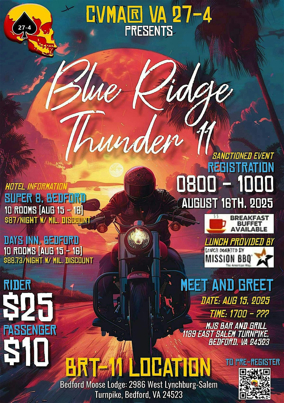Blue Ridge Thunder 11, 16 August | Event in Bedford | AllEvents
