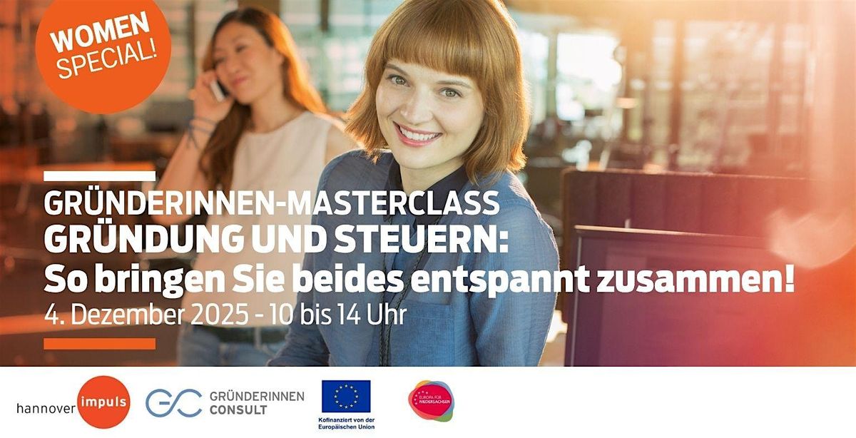 Gründerinnen Masterclass -  Gründung und Steuern:, 4 December | Event in Hannover | AllEvents