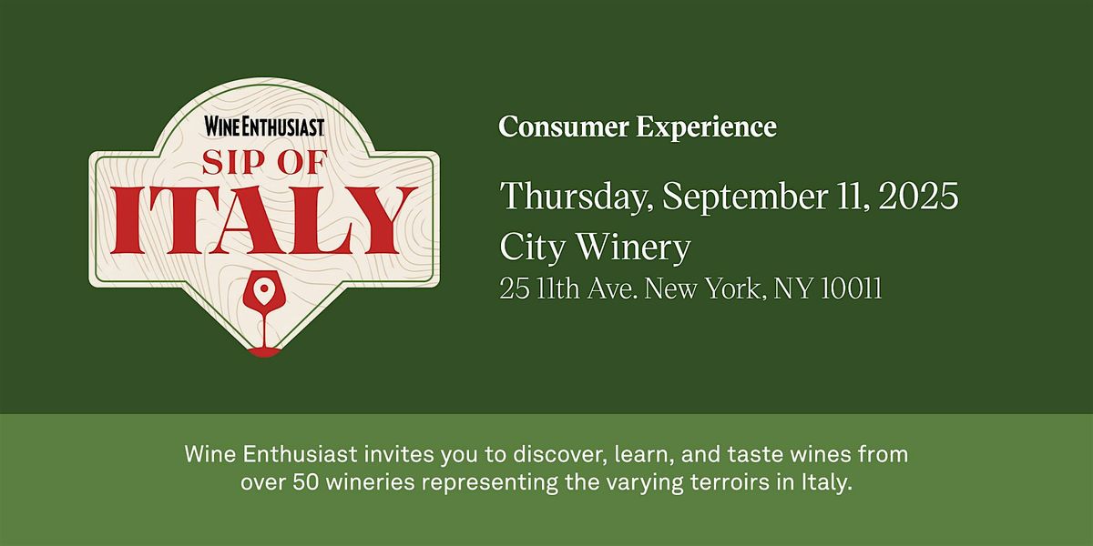 Sip of Italy: A Wine Enthusiast Event Series, 11 September | Event in New York | AllEvents