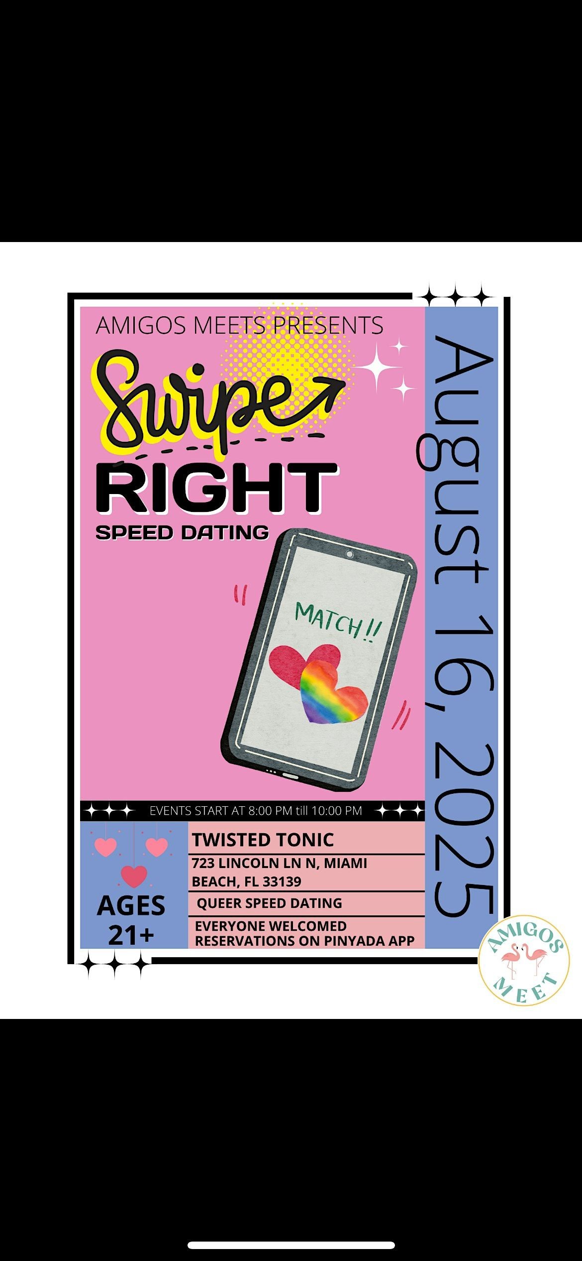 Swipe Right Live: Queer Speed Dating, 16 August | Event in Miami Beach | AllEvents