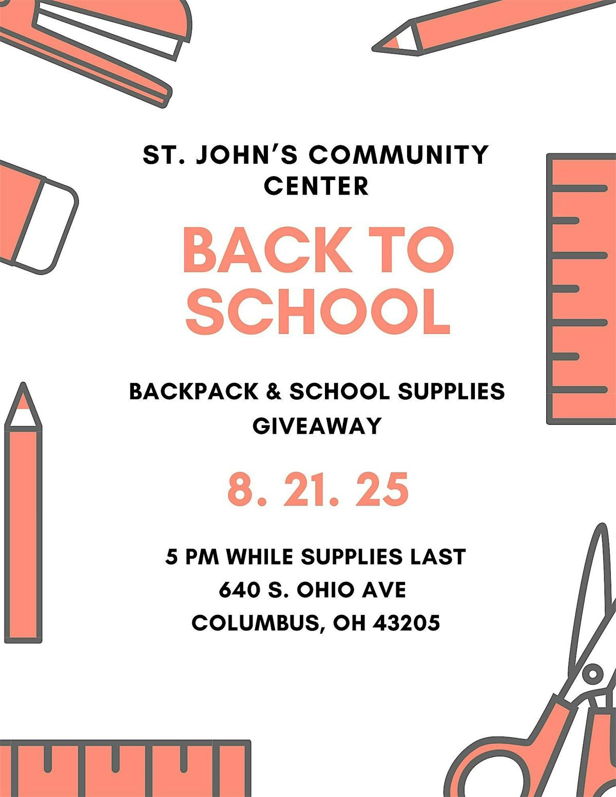 St. John Community Center Back to School Giveaway, 21 August | Event in Columbus | AllEvents