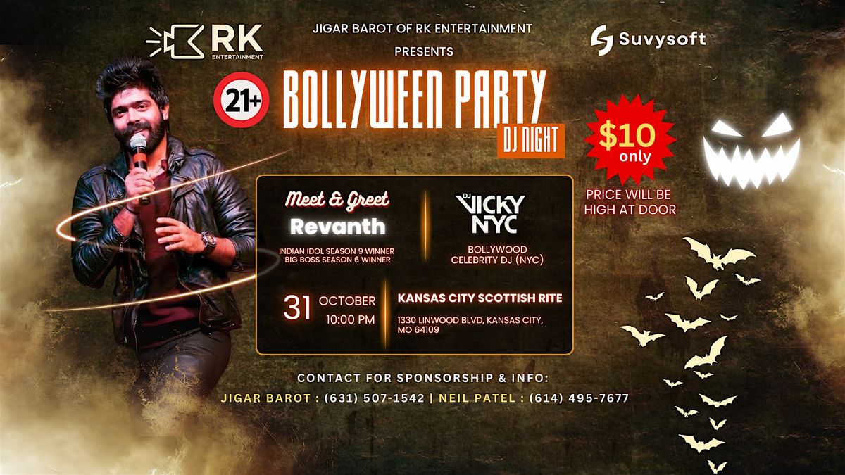 BOLLYWEEN PARTY | Meet & Greet with Revanth | DJ Night with Vicky NYC ...