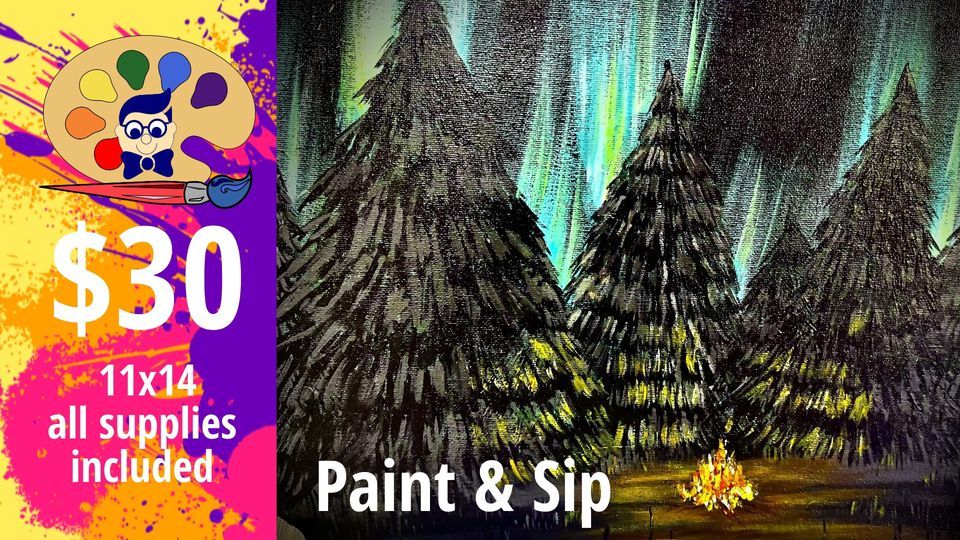 Northern lights paint & sip(sold out), Uncle Dave's Art Studio