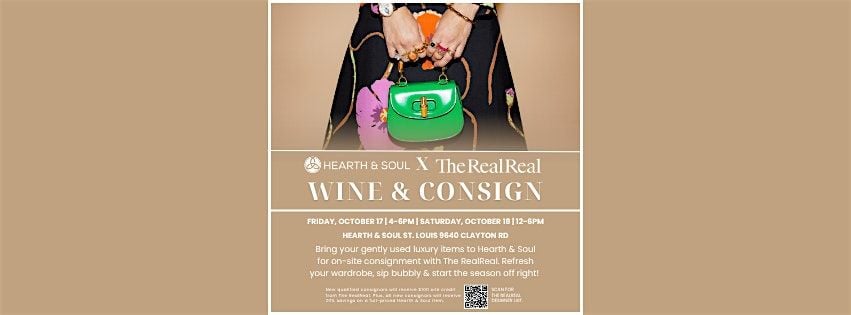 Hearth & Soul x The RealReal Wine & Consign, 23 October | Event in St. Louis | AllEvents