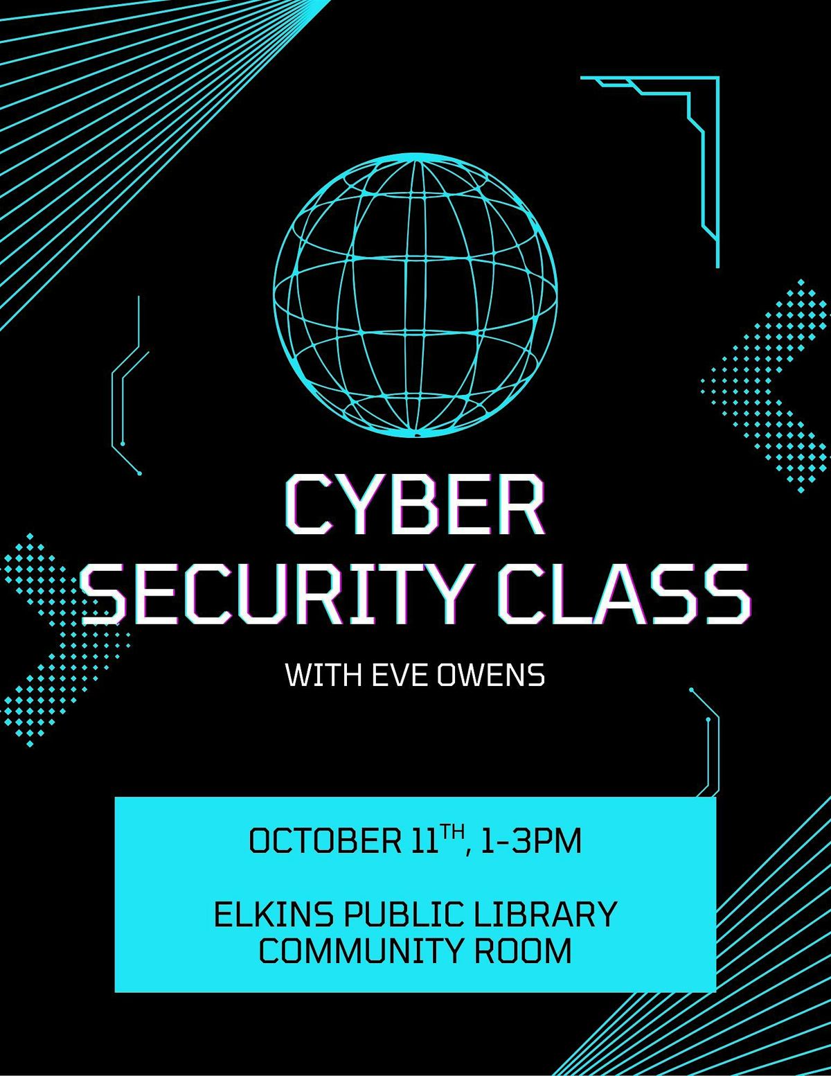 Cyber Security Class with Eve Owens, 11 October | Event in Elkins | AllEvents