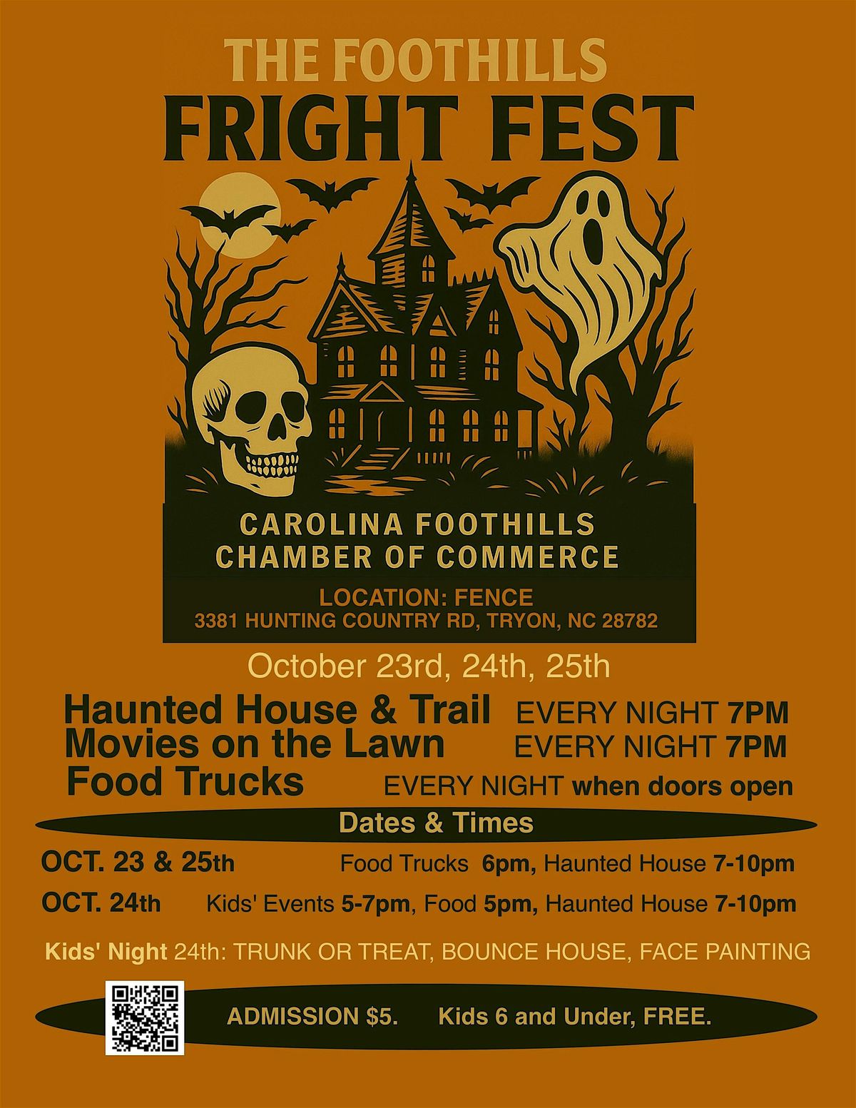 The Foothills Fright Fest, October 23rd-25th., 23 October | Event in Tryon | AllEvents