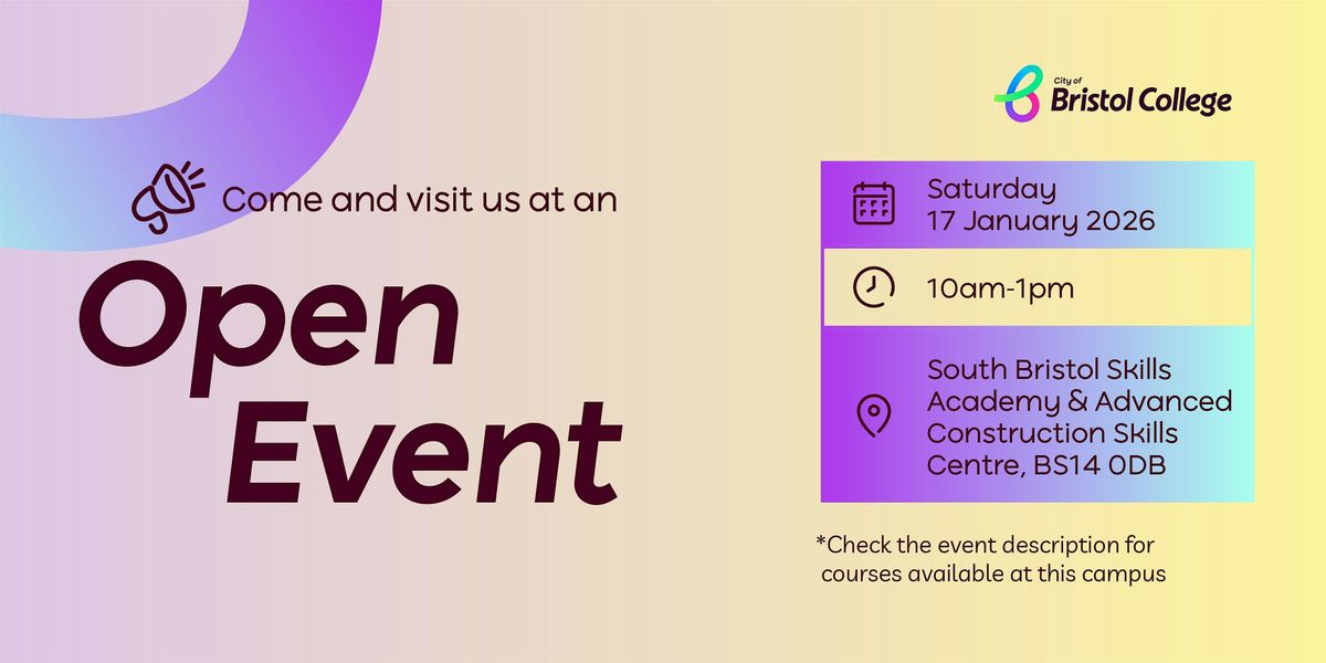 Open Event - South Bristol Skills Academy, 17 January | Event in Bristol | AllEvents