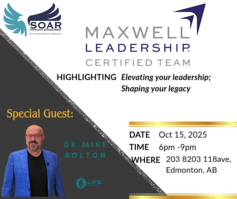 Elevating Your Leadership: Shaping Your Legacy, 15 October | Event in Edmonton | AllEvents