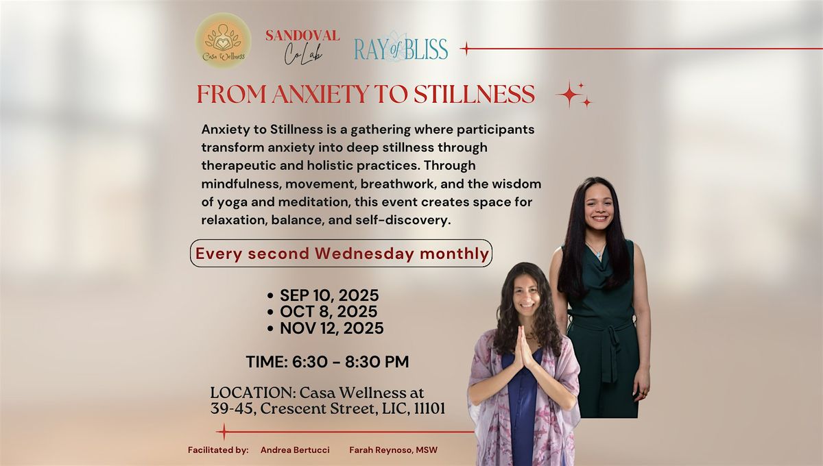 From Anxiety to Stillness 11/12/2025, 12 November | Event in Queens | AllEvents