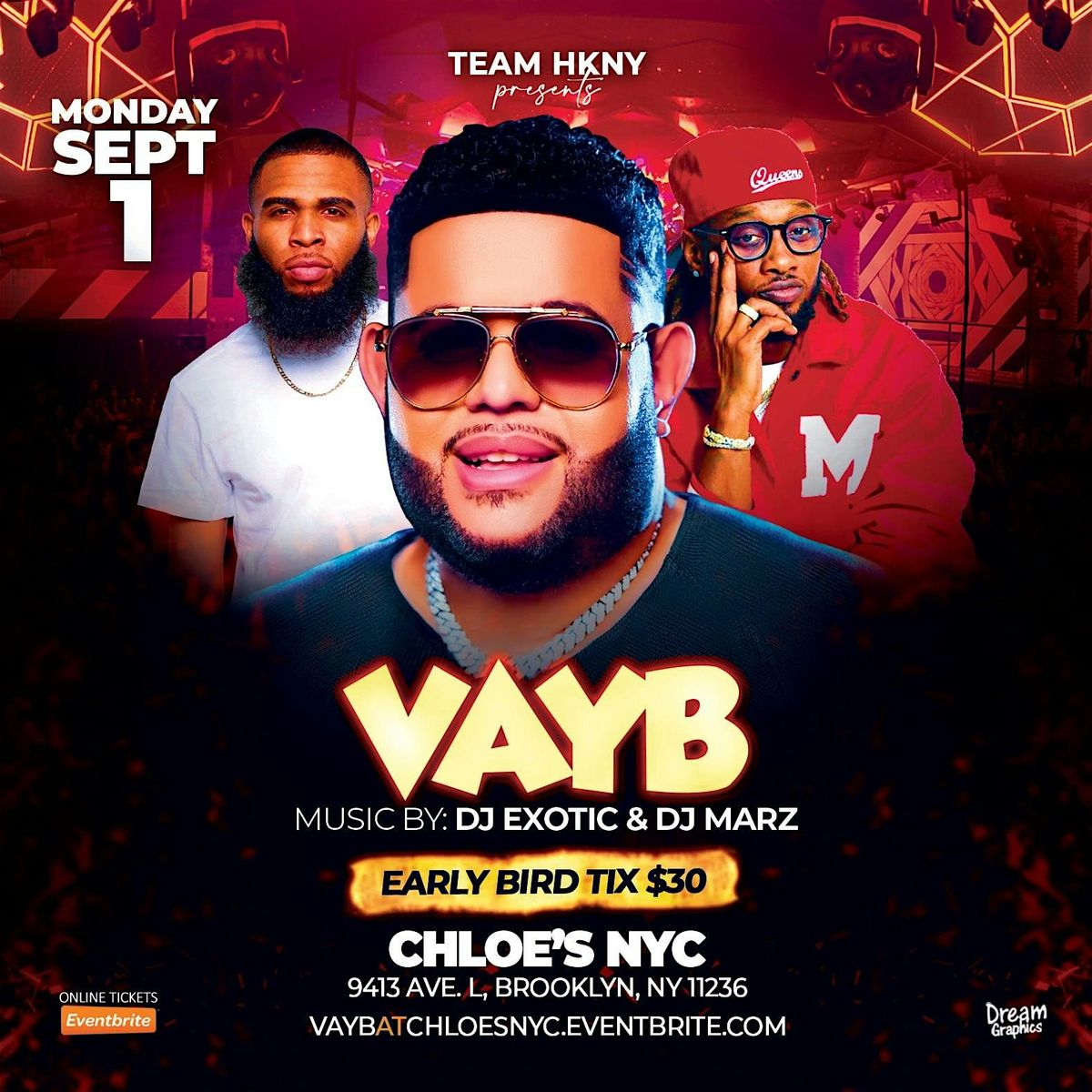VAYB at Chloe’s NYC (Labor Day), 1 September | Event in Brooklyn | AllEvents