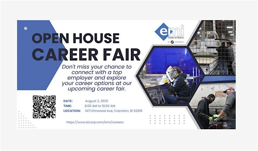 Open House Career Fair at EMI Industries Rhode Island, 2 August | Event in Cranston | AllEvents