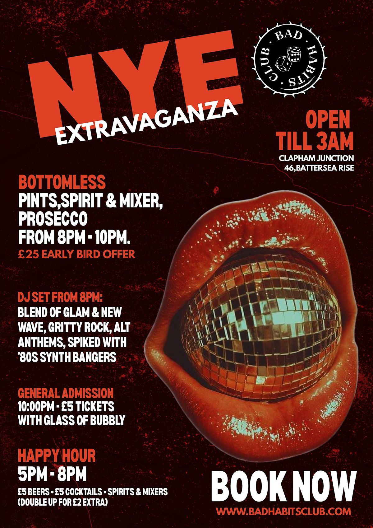 NYE EXTRAVAGANZA – BAD HABITS CLUB, 31 December | Event in London | AllEvents