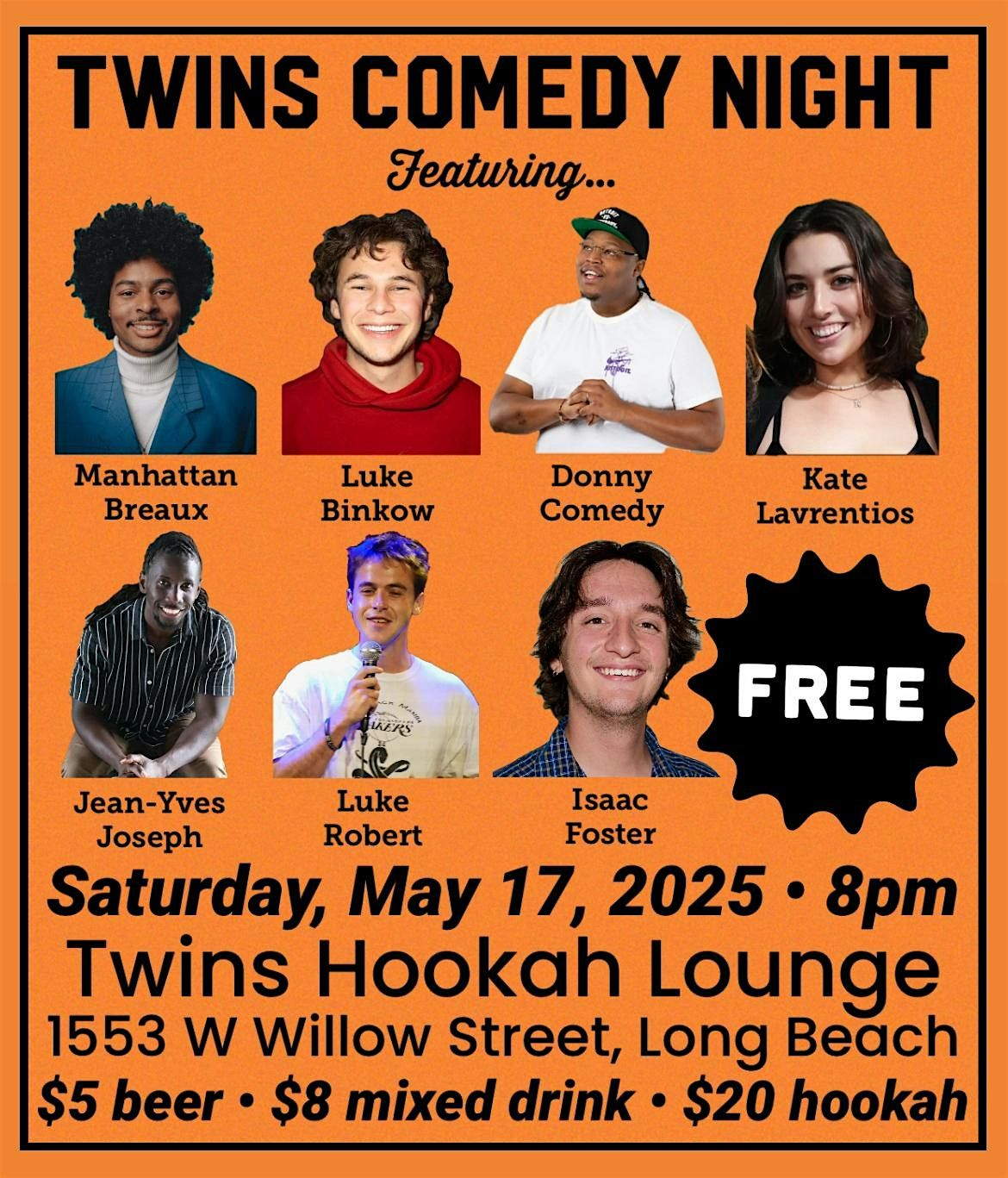 Twins Comedy Night, 17 May | Event in Long Beach | AllEvents