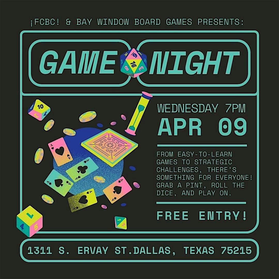 Board Game Night at ¡FCBC! with Bay Window Boardgames | Event in Dallas | AllEvents