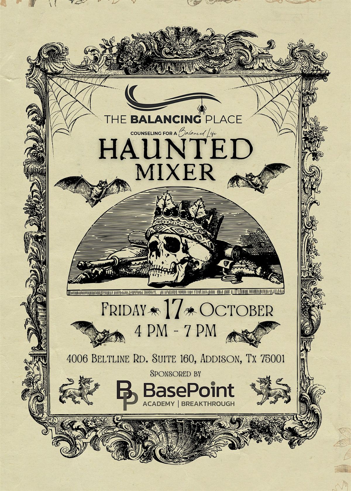 Haunted Mixer Hosted By The Balancing Place, Sponsored by BasePoint Academy, 17 October | Event in Addison