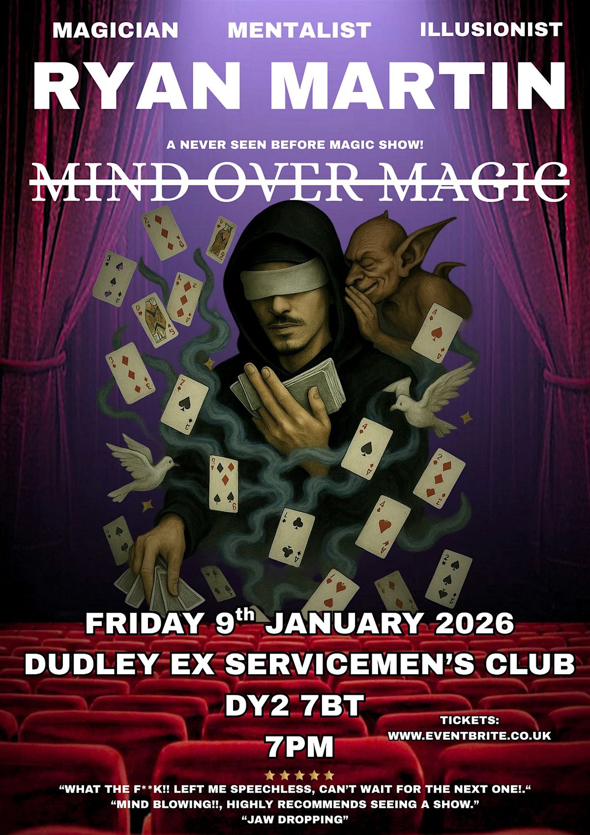 RYAN MARTIN PRESENTS: MIND OVER MAGIC, 9 January | Event in Dudley | AllEvents