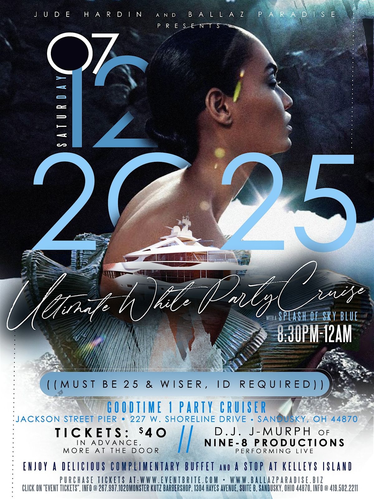 ULTIMATE WHITE PARTY CRUISE WITH A SPLASH OF SKY BLUE 2025!!!!!!!!!!, 12 July | Event in Sandusky | AllEvents