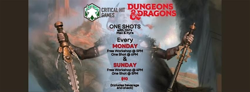 D&D Weekly Workshop and One Shots | Event in Corona | AllEvents