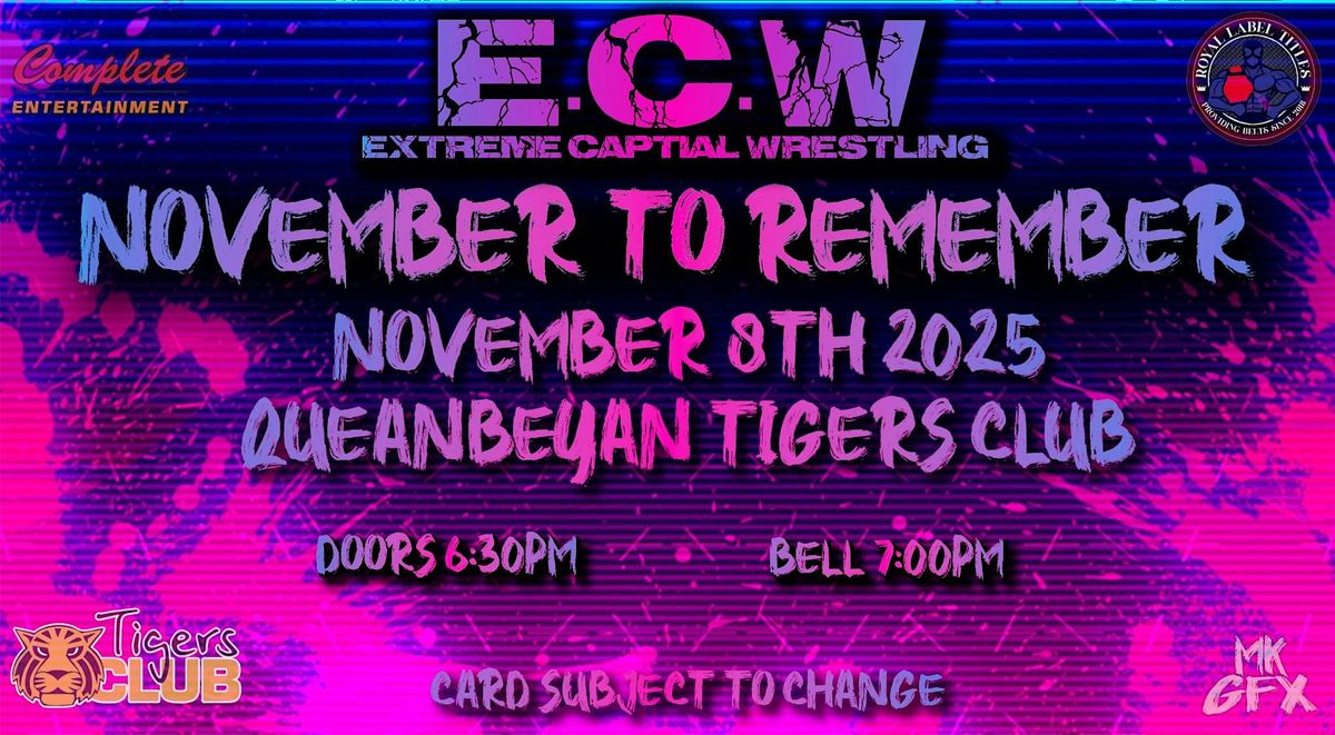 ECW November to Remember, 8 November | Event in Karabar | AllEvents