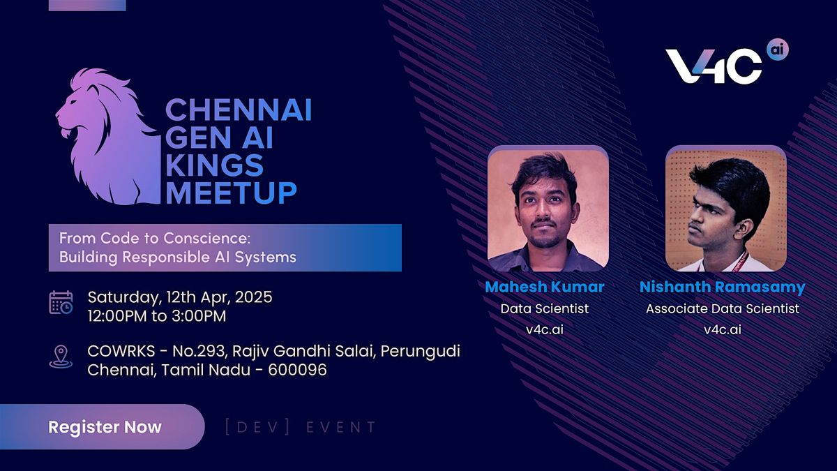 ChennAI GenAI Kings Meetup by v4c | Event in Chennai | AllEvents