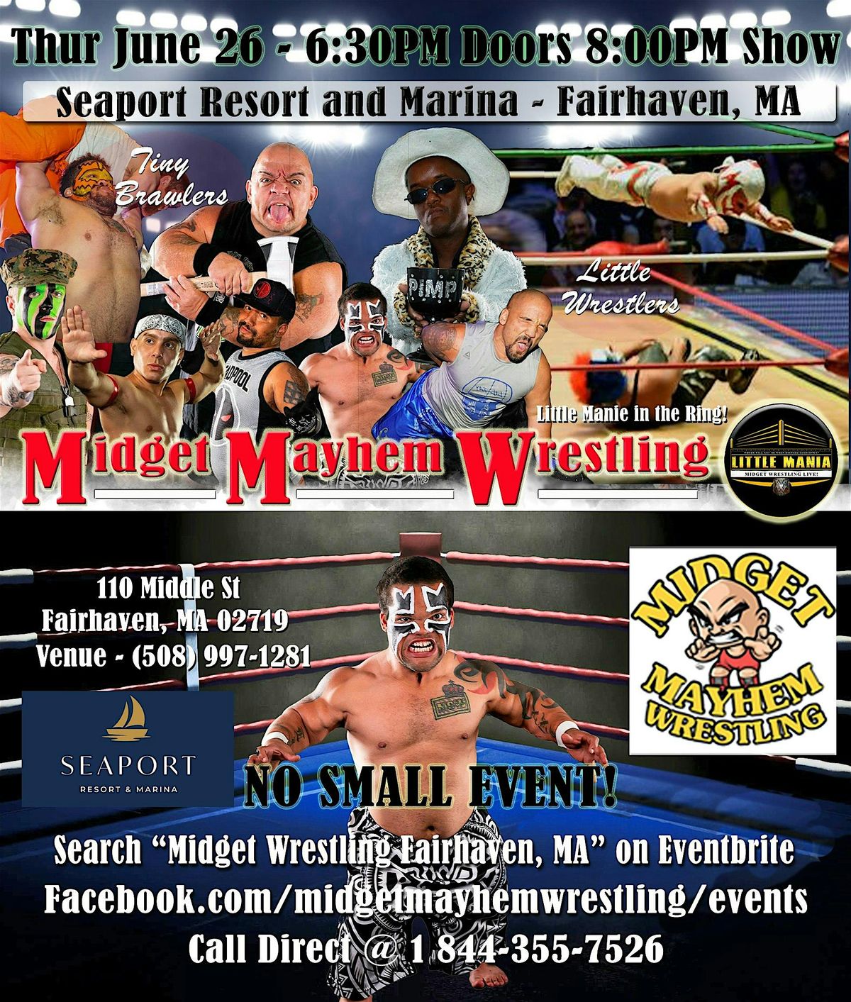 Midget Mayhem Wrestling Rips Through the Ring! Fairhaven MA 16+, 6 December | Event in Fairhaven | AllEvents