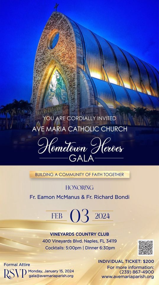 Hometown Heroes Gala, Vineyards Country Club, Naples, February 3 2024