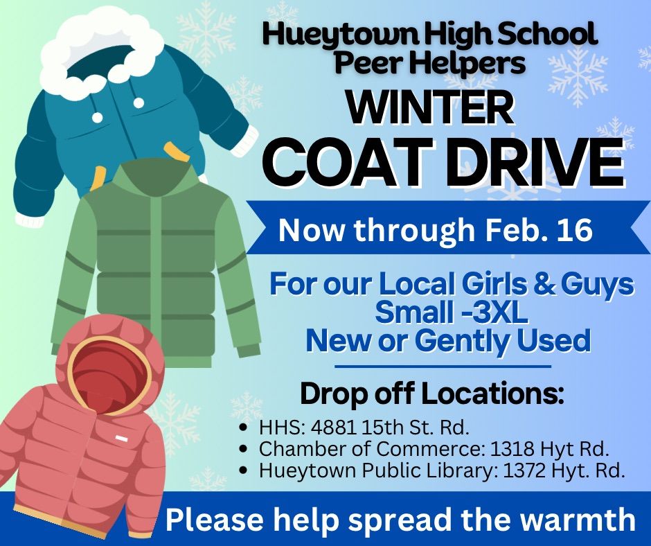 Coat Drive with HHS Peer Helpers, 1318 Hueytown Road inside Hueytown
