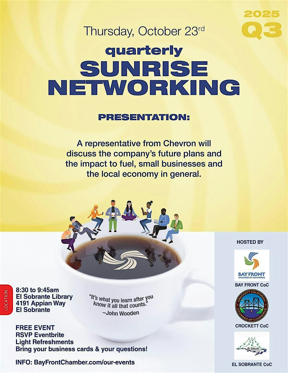Sunrise Networking, 23 October | Event in El Sobrante | AllEvents