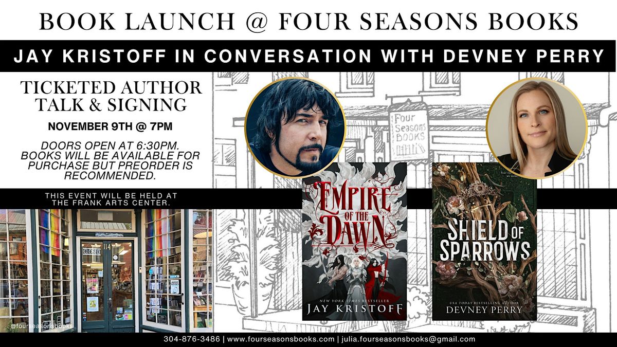 Empire of the Dawn with Jay Kristoff in conversation with Devney Perry, 9 November | Event in Shepherdstown