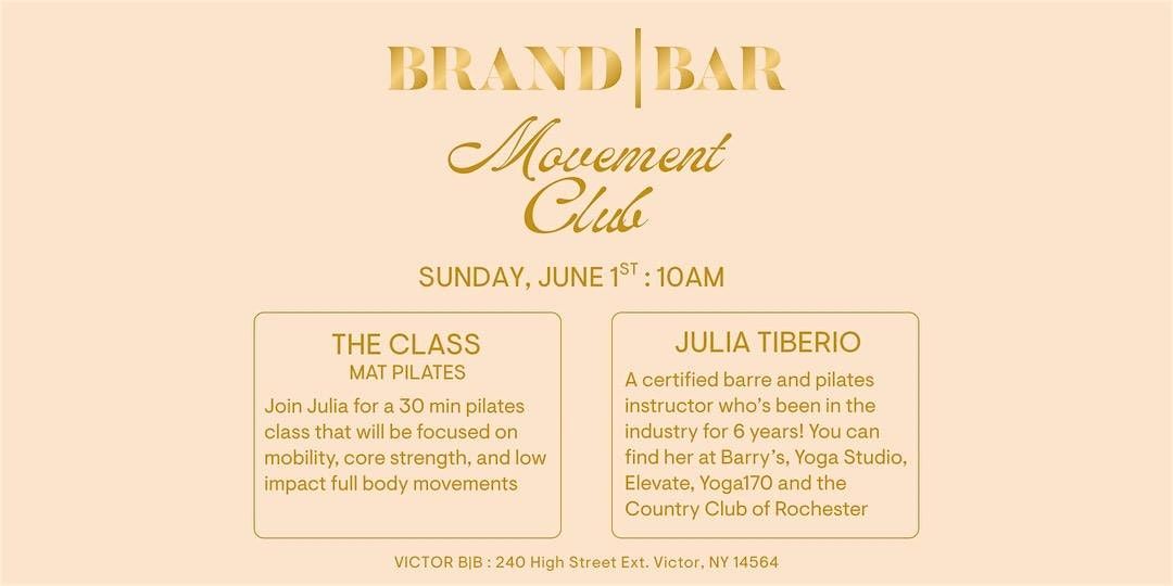 Brand Bar Movement Club x Fitness Chemist, 1 June | Event in Victor | AllEvents