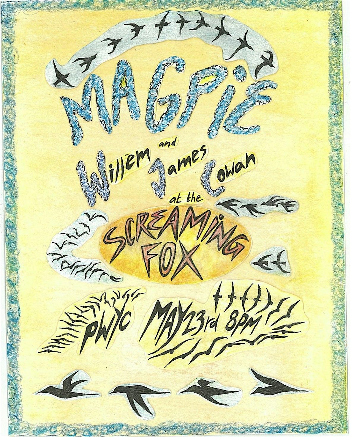 Magpie and Willem James Cowan at the Screaming Fox, 23 May | Event in Kitchener | AllEvents